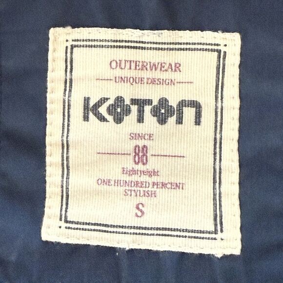 Koton Jacket Zip Up Hooded Mens SMALL Blue Outerwear Stylish European Streetwear - Picture 3 of 11